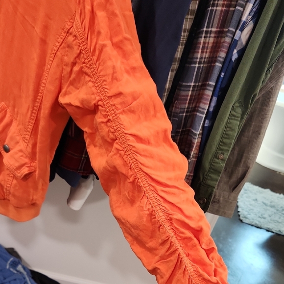 Free People Orange Bomber Jacket - Picture 8 of 9